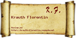 Krauth Florentin névjegykártya